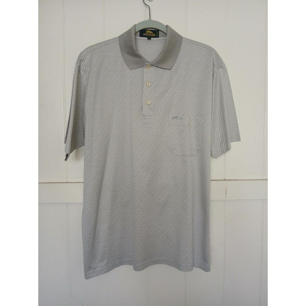 Vintage Longchamp Paris Shirt Polo Men's 52 Logo Short Sleeve Cotton Made Italy‎